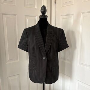 Style & Co. Black Pinstripe Women's Blazer, Size 14 Petite